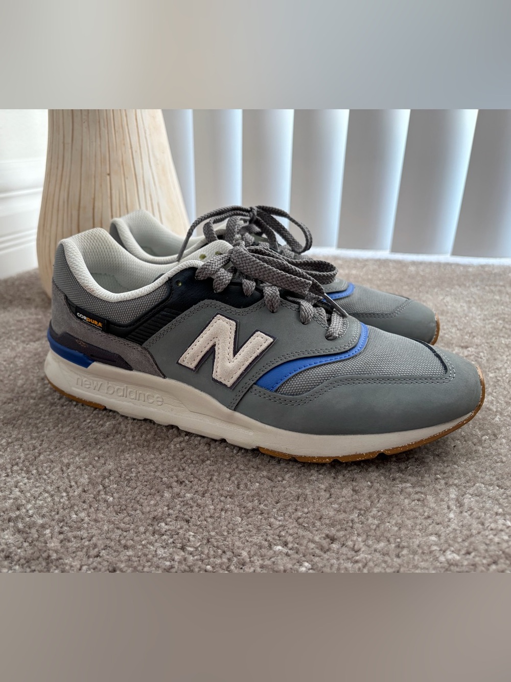 New Balance 997 Gray & Blue Athletic Sneakers